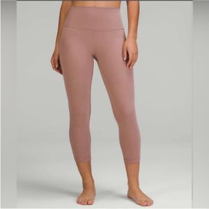 LULULEMON Align Crop Leggings Women Size 2 Pink Rose 24” Yoga Gym Athletic